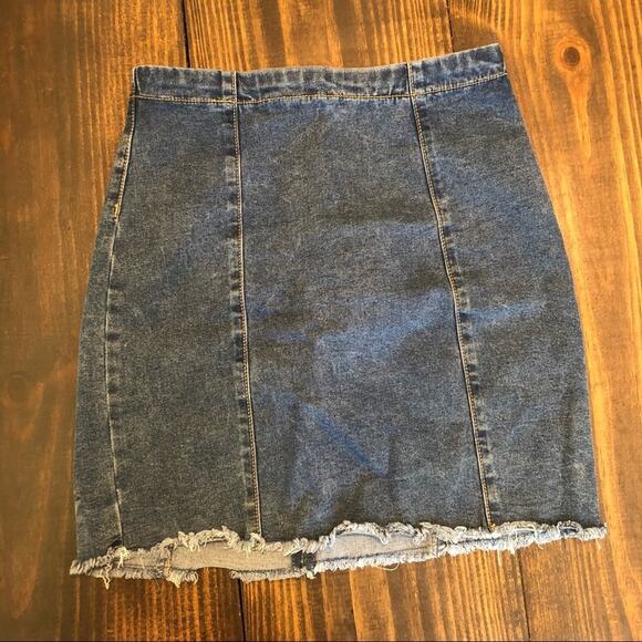 Forever 21 Jean Skirt Y2K Denim Mini Boho Festival Hippie Western Retro Summer - Picture 9 of 9
